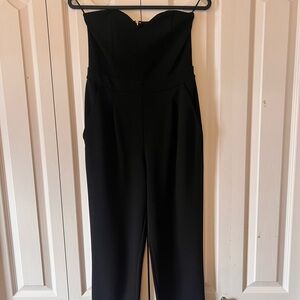 Express Strapless Black Jumpsuit with Sweetheart Neckline